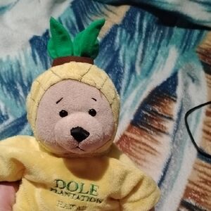 RARE 10 Inch GANZ Yellow Dole Plantation Pineapple Bear Stuffed Animal Plush